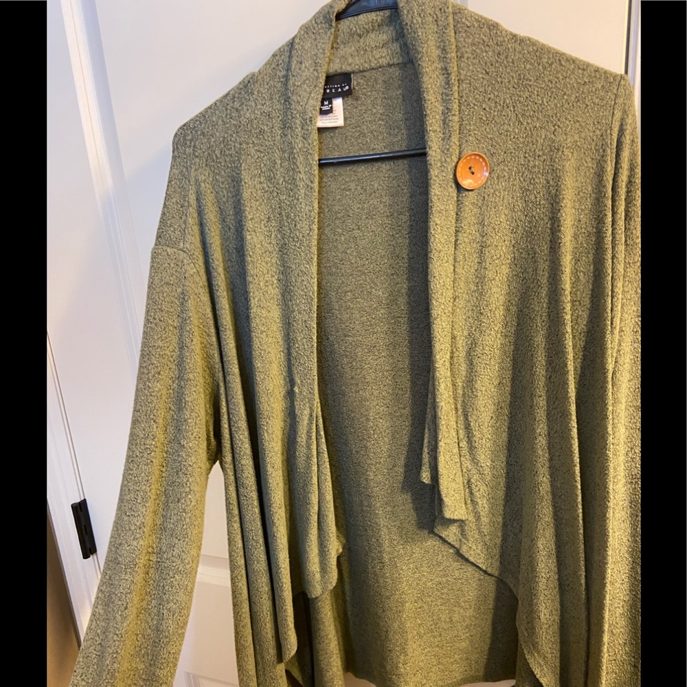 COPY - olive green button-up cardigan